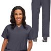 AllHeart Clearance Women's V-Neck Scrub Top & Drawstring Cargo Scrub Pant Set -Silverts-shop 1 ah 7set clearance 650