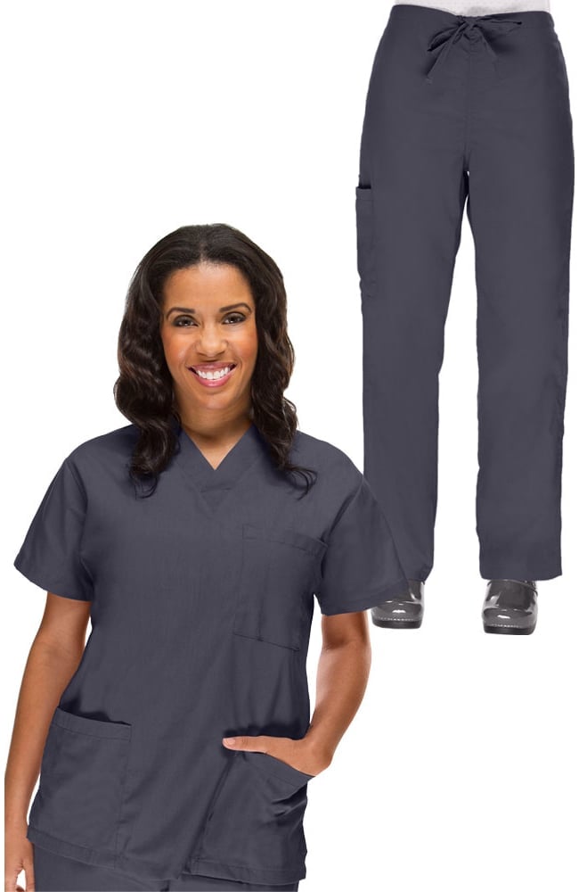 Clearance Women's V-Neck Scrub Top & Drawstring Cargo Scrub Pant Set AllHeart Clearance Women's V-Neck Scrub Top & Drawstring Cargo Scrub Pant Set -Silverts-shop 1 ah 7set clearance 650