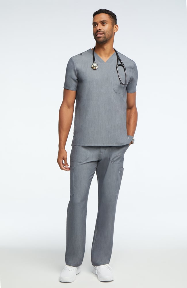 Clearance Men's Solid Scrub Top & Cargo Scrub Pant Set AllHeart Clearance Men's Solid Scrub Top & Cargo Scrub Pant Set -Silverts-shop 1 ah lsset1 clearance 650