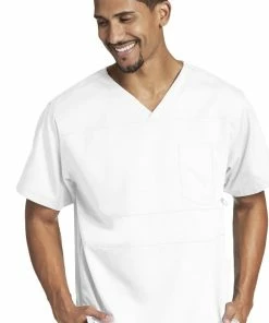 Grey's Anatomy Clearance Men's Paneled V-Neck Solid Scrub Top