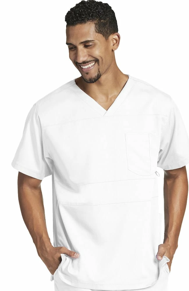 Grey's Anatomy Clearance Men's Paneled V-Neck Solid Scrub Top