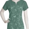 Grey's Anatomy Clearance Women's Notch Neck Soleil Sage Print Top -Silverts-shop 1 bc 2117 printclearancessg 650