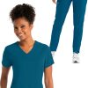 Grey's Anatomy Women's Solid Scrub Top & Track Cargo Scrub Pant 1 Grey's Anatomy Women's Solid Scrub Top & Track Cargo Scrub Pant -Silverts-shop 1 bc 27set 650