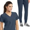 Barco One Women's Racer Solid Scrub Top & Boost Jogger Scrub Pant 1 Barco One Women's Racer Solid Scrub Top & Boost Jogger Scrub Pant -Silverts-shop 1 bc 30set 650