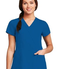 Grey's Anatomy Clearance Women's Wrap With Princess Seams Solid Scrub Top