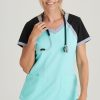 Grey's Anatomy Women's Scuba Solid Scrub Top -Silverts-shop 1 bc 41435s ttb 650