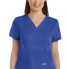 Grey's Anatomy Clearance Women's Mock Wrap Solid Scrub Top -Silverts-shop 1 bc 4153 clearance 650
