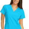 Barco One Clearance Women's V-Neck Perforated Side Panel Solid Scrub Top -Silverts-shop 1 bc 5106 clearance 650