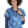Barco One Clearance Women's Royal Reflections Print Scrub Top 1 Barco One Clearance Women's Royal Reflections Print Scrub Top -Silverts-shop 1 bc 5107 printclearanceryl 650