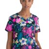 Barco One Clearance Women's V-Neck Summer Delight Print Scrub Top 1 Barco One Clearance Women's V-Neck Summer Delight Print Scrub Top -Silverts-shop 1 bc 5107 printclearancesde 650