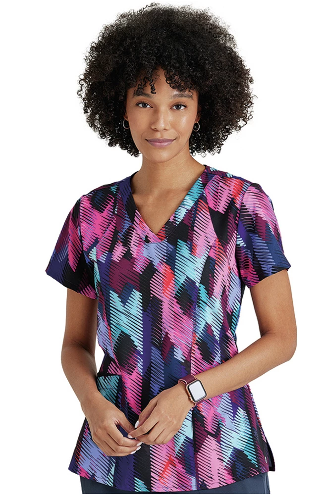 Barco One Clearance Women's Soft Brilliance Print Scrub Top