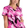 Barco One Clearance Women's V-Neck Tranquility Print Scrub Top -Silverts-shop 1 bc 5107 printclearancetnq 650