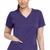 Grey's Anatomy Clearance Women's V-Neck Shirred Back Solid Scrub Top