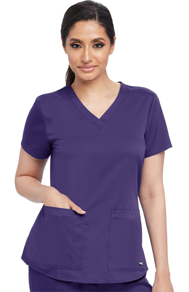 Clearance Women's V-Neck Shirred Back Solid Scrub Top Grey's Anatomy Clearance Women's V-Neck Shirred Back Solid Scrub Top -Silverts-shop 1 bc 71166 clearance 650
