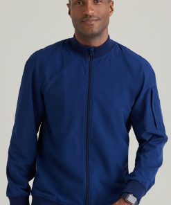 Barco One Men's Warm-Up Bomber Solid Scrub Jacket