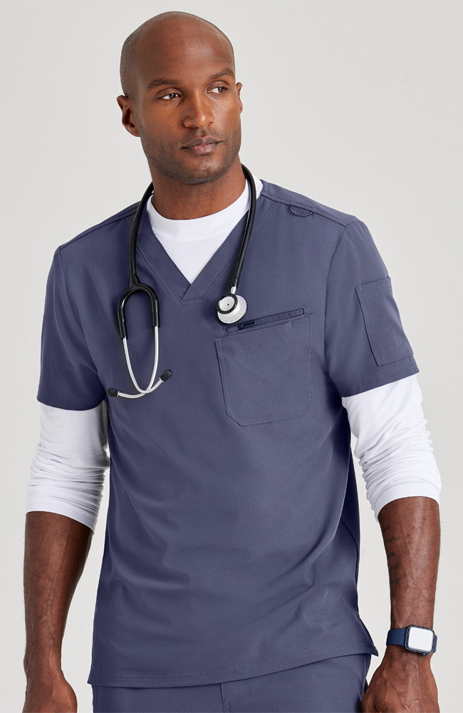 Barco Unify Men's V-Neck Scrub Top Barco Uniforms Barco Unify Men's V-Neck Scrub Top -Silverts-shop 1 bc but153 650