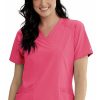Barco One Clearance Women's V-Neck Contrast Mesh Solid Scrub Top -Silverts-shop 1 bc bwt012 clearance 650