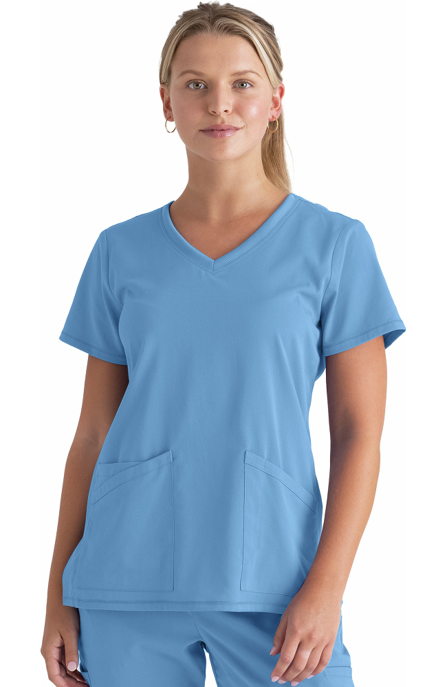 Women's Serena V-Neck Solid Scrub Top Grey's Anatomy Women's Serena V-Neck Solid Scrub Top -Silverts-shop 1 bc grst045 650
