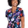 Grey's Anatomy Clearance Women's Hidden Garden Print Scrub Top -Silverts-shop 1 bc grt085 printclearancehdg 650