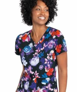 Grey's Anatomy Clearance Women's Hidden Garden Print Scrub Top