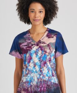 Grey's Anatomy Clearance Women's Midnight Wonders Print Scrub Top