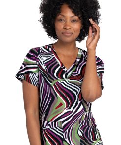Grey's Anatomy Clearance Women's Zebra Delight Print Scrub Top