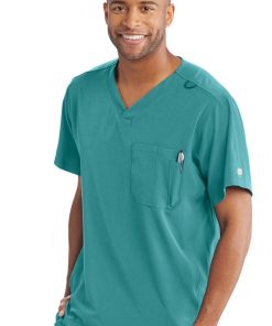 Skechers Clearance Men's Structure V-Neck Chest Pocket Solid Scrub Top