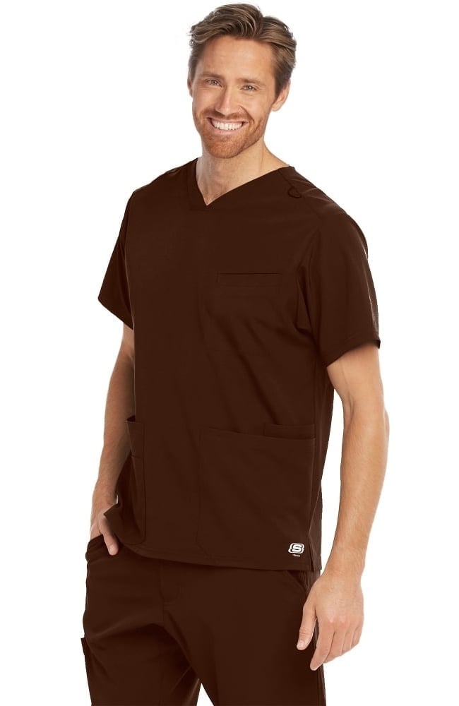 Clearance Men's Aspire V-Neck Solid Scrub Top Skechers Clearance Men's Aspire V-Neck Solid Scrub Top -Silverts-shop 1 bc skt020 clearance 650