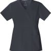 Cherokee Clearance Women's Mock Wrap Solid Scrub Top
