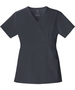 Cherokee Clearance Women's Mock Wrap Solid Scrub Top