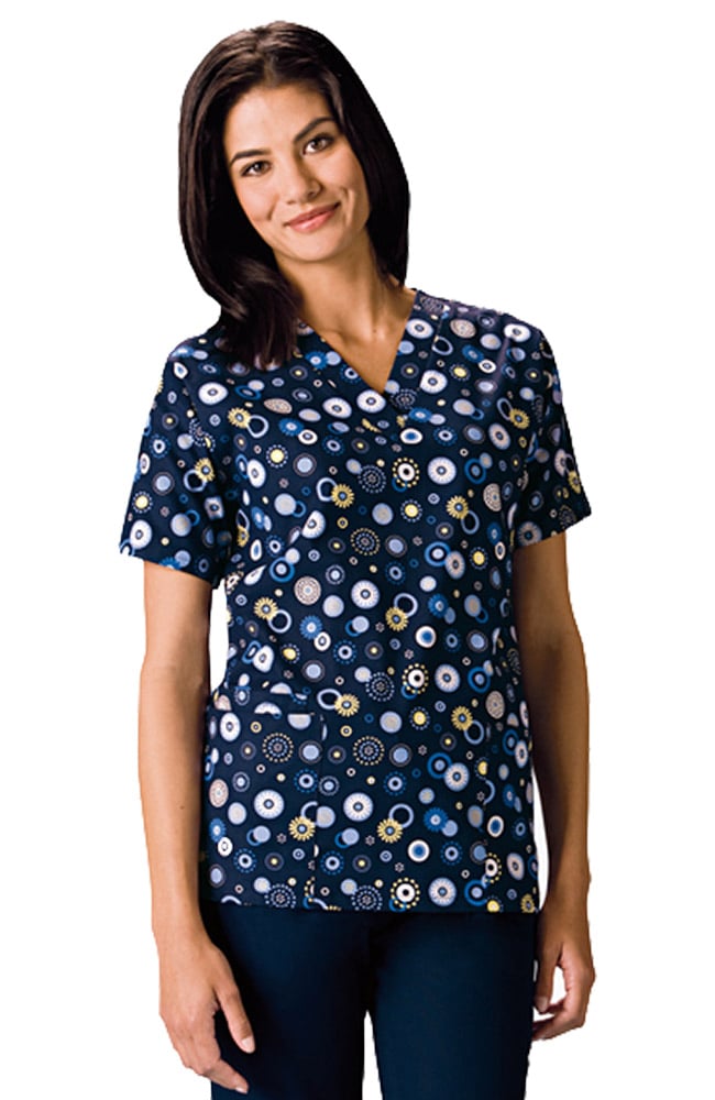 Clearance Women's V-Neck 2 Pocket Dots Wonderful Print Scrub Top Cherokee Clearance Women's V-Neck 2 Pocket Dots Wonderful Print Scrub Top -Silverts-shop 1 ck 4700 printclearancedwo 650