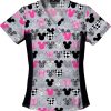 Cherokee Women's Mickey Mouse Print Scrub Top