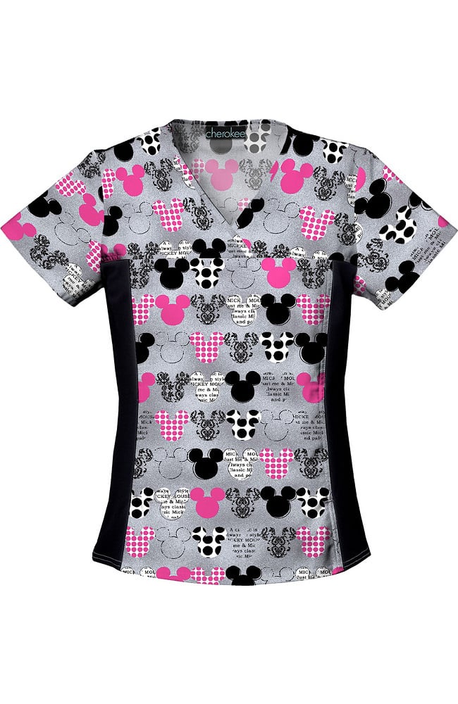 Women's Mickey Mouse Print Scrub Top Cherokee Women's Mickey Mouse Print Scrub Top -Silverts-shop 1 ck 6875 printmkm 650