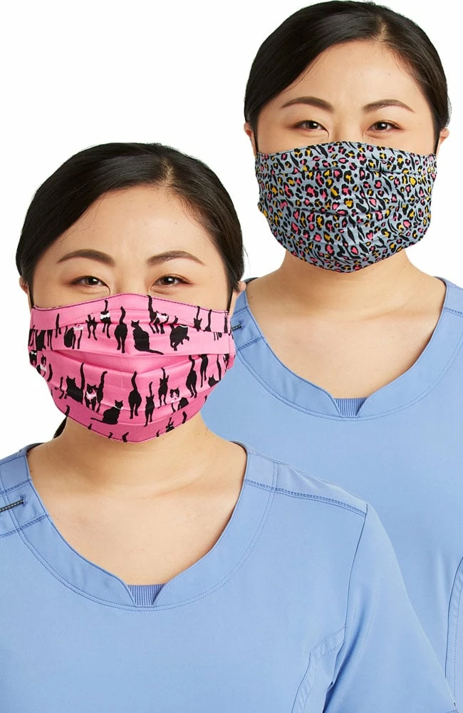 Cherokee Women's Reversible Mr. Purr-fect & Wild Child Print Face Mask