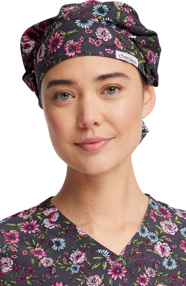Women's Romantic Garden Print Bouffant Scrub Hat Cherokee Women's Romantic Garden Print Bouffant Scrub Hat -Silverts-shop 1 ck ck514 printrmg 650