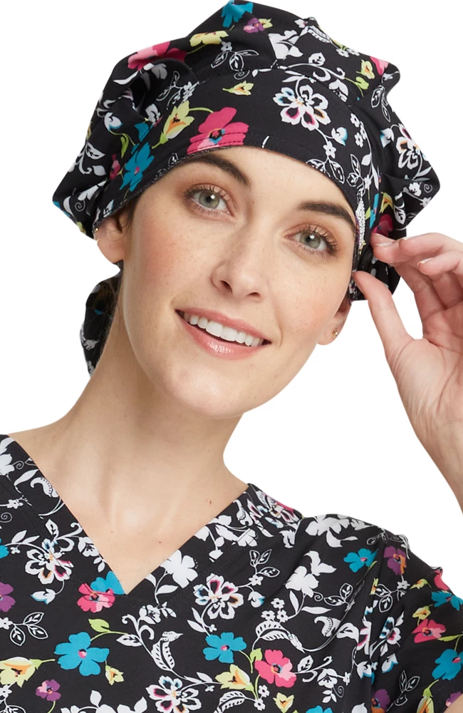 Cherokee Women's Bouffant Scroll For It Print Scrub Hat