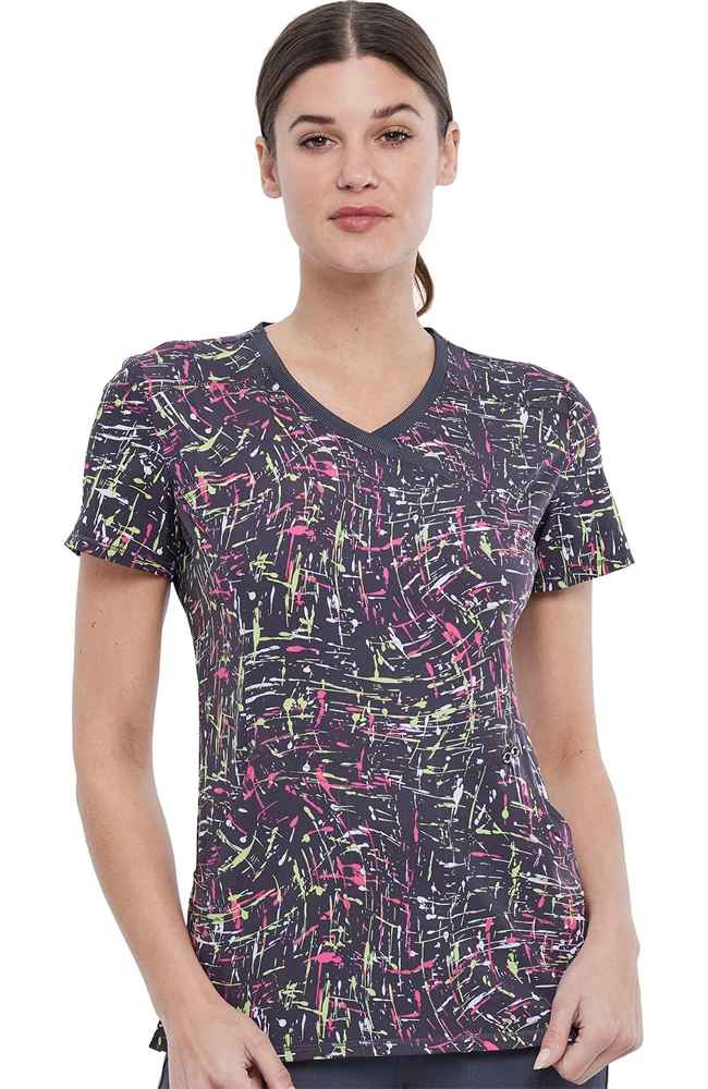Cherokee Clearance Women's From Scratch Print Scrub Top