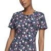 Cherokee Clearance Women's Dot's Brilliant Print Scrub Top 2 Cherokee Clearance Women's Dot's Brilliant Print Scrub Top -Silverts-shop 1 ck ck609 printclearancedtb 650