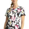 Cherokee Clearance Women's Inky Garden Print Scrub Top -Silverts-shop 1 ck ck609 printclearanceikg 650