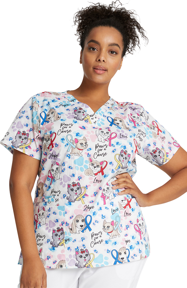 Clearance Women's Paws For A Cause Print Scrub Top Cherokee Clearance Women's Paws For A Cause Print Scrub Top -Silverts-shop 1 ck ck616 printclearancewfc 650