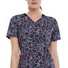 Cherokee Clearance Women's Marbled Hearts Print Scrub Top -Silverts-shop 1 ck ck634 printclearancembl 650