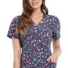 Cherokee Clearance Women's Speckled Spots Print Scrub Top -Silverts-shop 1 ck ck642 printclearancespk 650