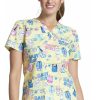 Cherokee Clearance Women's Hey Baby Print Scrub Top -Silverts-shop 1 ck ck652 printclearancehey 650