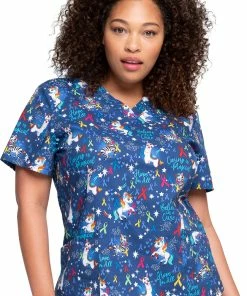 Cherokee Clearance Women's Magical Care Print Scrub Top