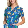 Cherokee Clearance Women's Nacho Average Nurse Print Scrub Top