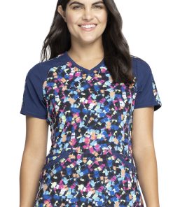 Cherokee Clearance Women's Tech Texture Print Scrub Top
