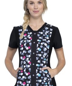 Cherokee Clearance Women's Two Times The Fun Print Scrub Top