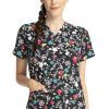 Cherokee Clearance Women's Scroll For It Print Scrub Top -Silverts-shop 1 ck ck671 printclearancesof 650
