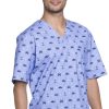 Cherokee Clearance Men's V-Neck Nautical Print Scrub Top -Silverts-shop 1 ck ck675 printclearanceanw 650