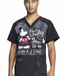 Cherokee Clearance Men's Today Is Amazing Print Scrub Top